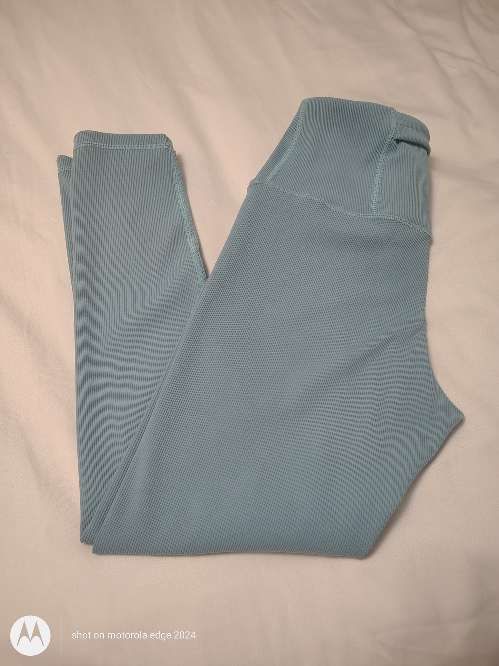 Grey High-Rise Ribbed Pant Leggings. Sz Medium New.